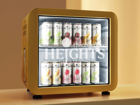Mini fridge with design top
